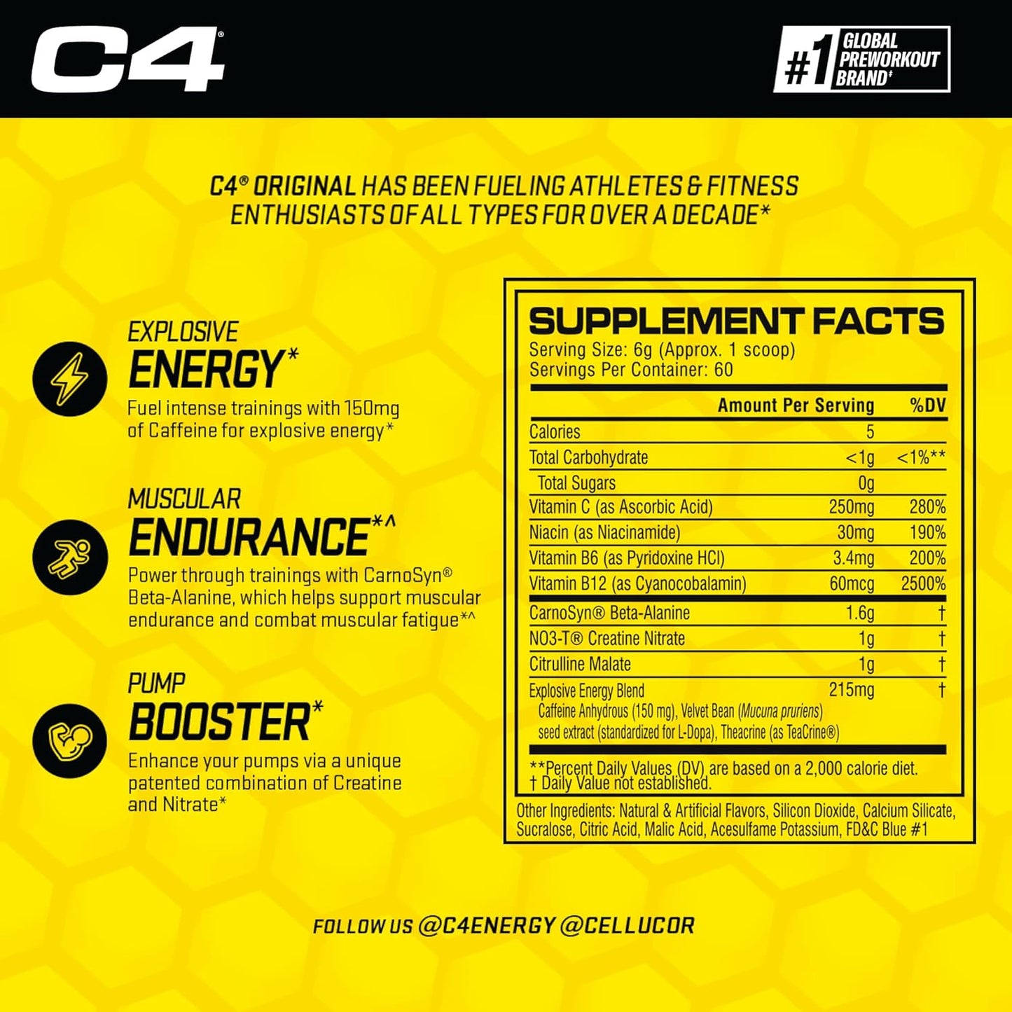 C4 Original Pre workout 60 Servings - Mann Nutrition 