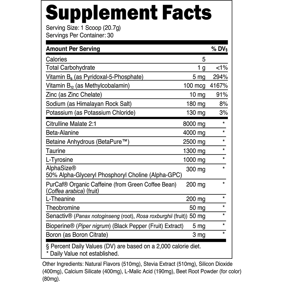 Bulk Pre-Workout -30 Servings - Mann Nutrition 